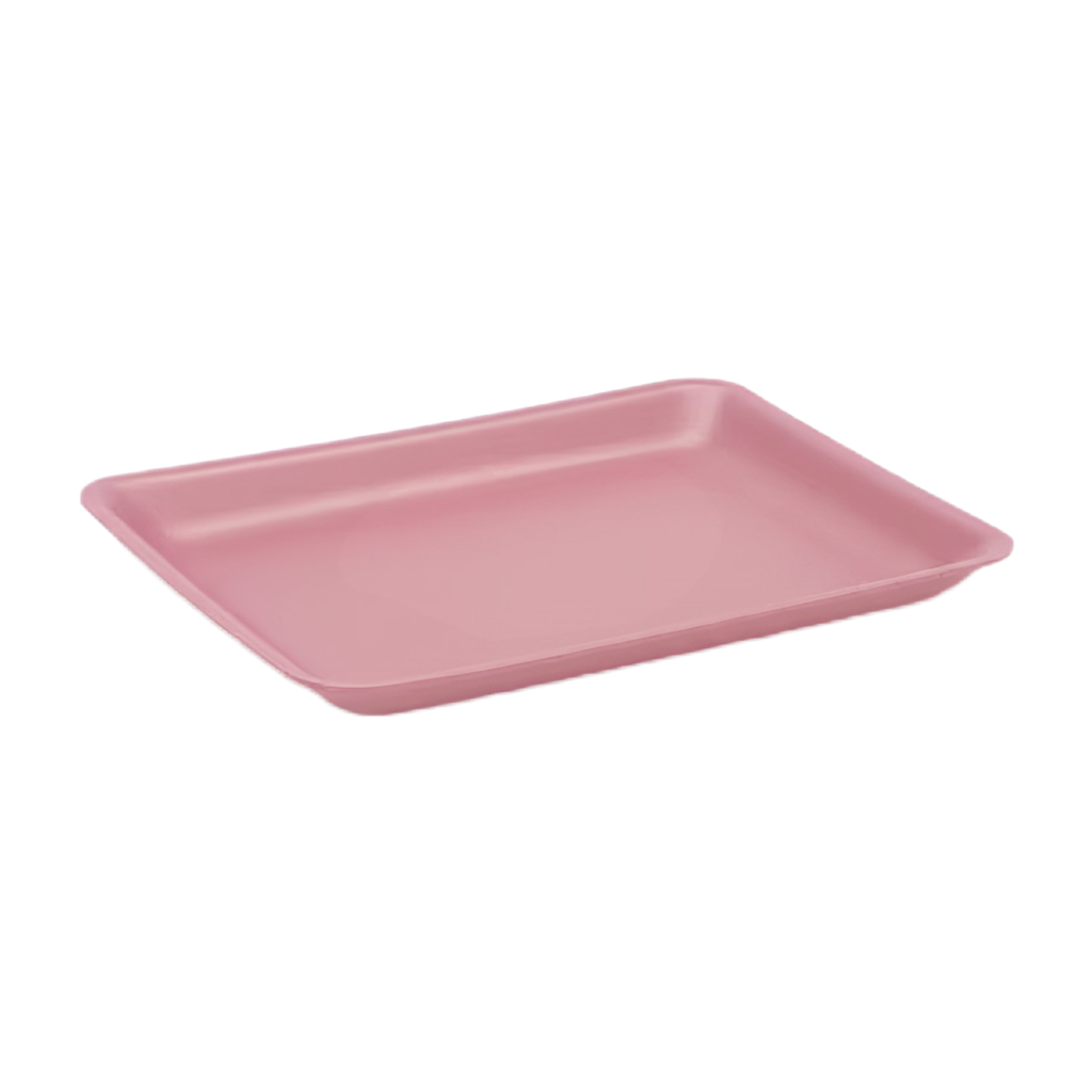 9L Dark Rose Rectangular Foam Meat Tray  200/case