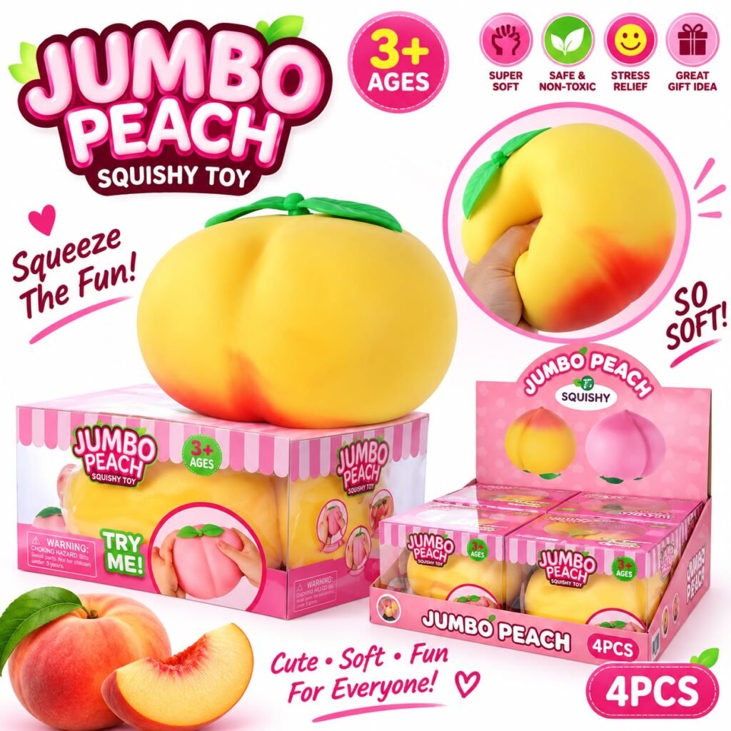 Large-Sized Peach Squeeze Toy
