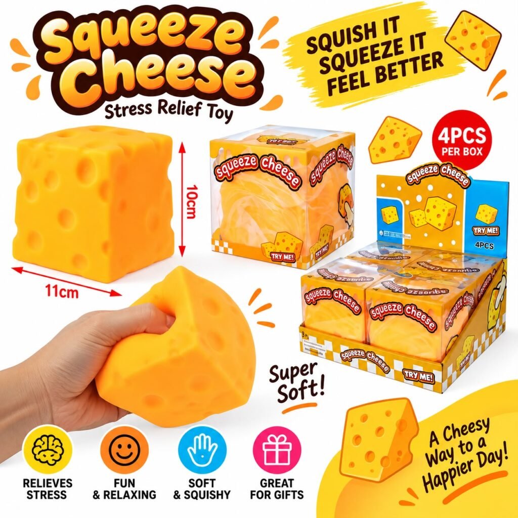 Large-Sized Cheese Squeeze Toy