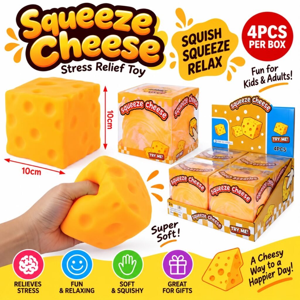 Large-Sized Cheese Squeeze Toy